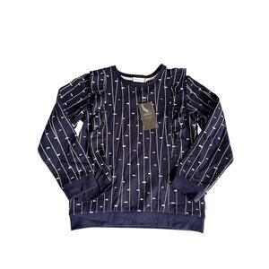 Miles the Label Girls Navy Ruffle French Terry Sweatshirt